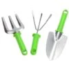 Trade Shop - Set 3 Pezzi Utensili Giardinaggio Rastrello Pala Maniglia Manutenzione Giardino