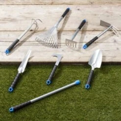 Set Di Attrezzi Da Giardino 8 Pz In Metallo Argento HI