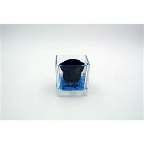 Cubo Fondo Pietra Con Rosa Baccara Cm 8x8 - Blu 1 Cubo Fondo Pietra Con Rosa Baccara Cm 8x8 - Blu