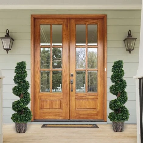 Outsunny Pianta Artificiale Bosso A Spirale Da Esterno E Interno Con Vaso Ф32 X 112cm 2 Outsunny Pianta Artificiale Bosso A Spirale Da Esterno E Interno Con Vaso Ф32 X 112cm - immagine 2