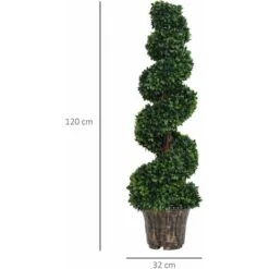 Outsunny Pianta Artificiale Bosso A Spirale Da Esterno E Interno Con Vaso Ф32 X 112cm 7 Outsunny Pianta Artificiale Bosso A Spirale Da Esterno E Interno Con Vaso Ф32 X 112cm -Negozio al dettaglio Piante Casa 17079089 3