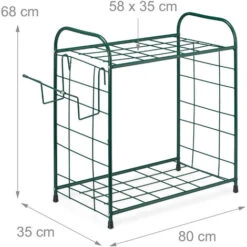 Relaxdays Portautensili Da Giardino, Organizer Per Vanghe, Rastrelli & Scope, Da Giardinaggio, 68x80x35 Cm, Verde -Negozio al dettaglio Piante Casa 18939829 4