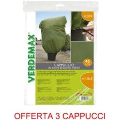 OFFERTA 3 CAPPUCCI DI PROTEZIONE TNT 1,8X2MT VERDE VERDEMAX PIANTE FIORI