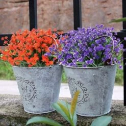 LangRay 8 Fasci Di Fiori Finti Artificiali Per Esterni Arbusti Piante Resistenti Ai Raggi UV, Vegetazione In Plastica Sintetica Per Piante Da Giardino Pensili Da Esterno, Portico, Finestra, Casa, Matr -Negozio al dettaglio Piante Casa 27831578 3