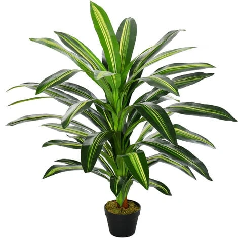 Outsunny Pianta Tropicale Decorativa Dracena Finta In Plastica Con Vaso 1 Outsunny Pianta Tropicale Decorativa Dracena Finta In Plastica Con Vaso