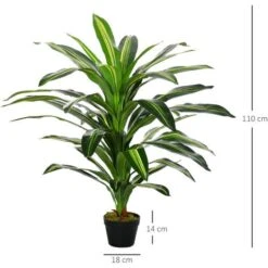 Outsunny Pianta Tropicale Decorativa Dracena Finta In Plastica Con Vaso 7 Outsunny Pianta Tropicale Decorativa Dracena Finta In Plastica Con Vaso -Negozio al dettaglio Piante Casa 28614482 3