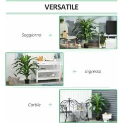 Outsunny Pianta Tropicale Decorativa Dracena Finta In Plastica Con Vaso 8 Outsunny Pianta Tropicale Decorativa Dracena Finta In Plastica Con Vaso -Negozio al dettaglio Piante Casa 28614482 4