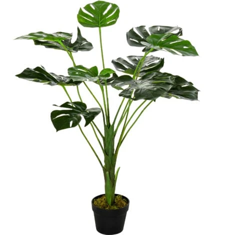 Outsunny Monstera Artificiale 13 Foglie E Vaso Alta 85cm Per Interno Ed Esterno 1 Outsunny Monstera Artificiale 13 Foglie E Vaso Alta 85cm Per Interno Ed Esterno