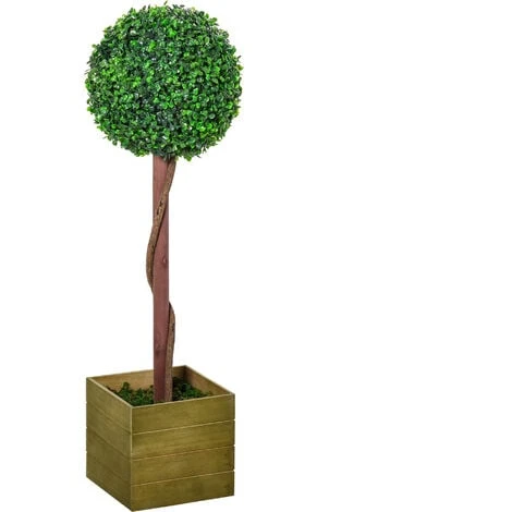 Outsunny Alberello Bosso Artificiale Con Vaso Pianta Finta Altezza 87cm 1 Outsunny Alberello Bosso Artificiale Con Vaso Pianta Finta Altezza 87cm