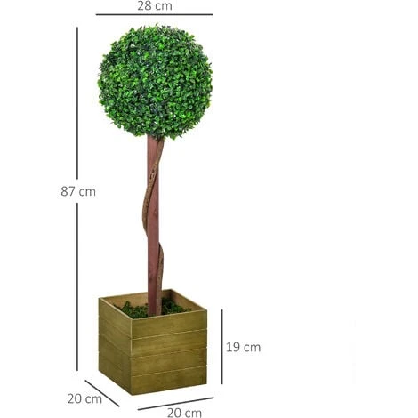 Outsunny Alberello Bosso Artificiale Con Vaso Pianta Finta Altezza 87cm 3 Outsunny Alberello Bosso Artificiale Con Vaso Pianta Finta Altezza 87cm - immagine 3