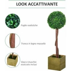 Outsunny Alberello Bosso Artificiale Con Vaso Pianta Finta Altezza 87cm 9 Outsunny Alberello Bosso Artificiale Con Vaso Pianta Finta Altezza 87cm -Negozio al dettaglio Piante Casa 28833918 5