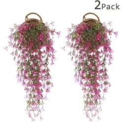 LangRay 2 Pezzi Di Edera Finta Pianta Di Edera Artificiale Edera Che Cade Foglia Di Edera Artificiale Decorazioni Di Nozze Di Glicine Finte Decorazioni Per Feste In Giardino - Rosso