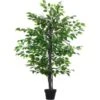 Outsunny Albero Baniano Artificiale, Pianta Finta Interno Ed Esterno Alta 145cm