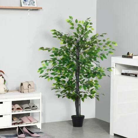 Outsunny Albero Baniano Artificiale, Pianta Finta Interno Ed Esterno Alta 145cm 2 Outsunny Albero Baniano Artificiale, Pianta Finta Interno Ed Esterno Alta 145cm - immagine 2
