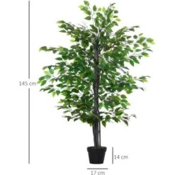 Outsunny Albero Baniano Artificiale, Pianta Finta Interno Ed Esterno Alta 145cm 7 Outsunny Albero Baniano Artificiale, Pianta Finta Interno Ed Esterno Alta 145cm -Negozio al dettaglio Piante Casa 28946550 3