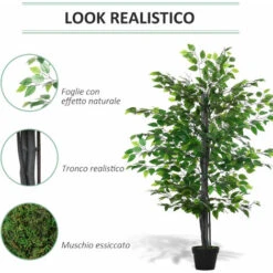 Outsunny Albero Baniano Artificiale, Pianta Finta Interno Ed Esterno Alta 145cm 9 Outsunny Albero Baniano Artificiale, Pianta Finta Interno Ed Esterno Alta 145cm -Negozio al dettaglio Piante Casa 28946550 5