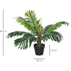 Outsunny Palma In Plastica Decorativa, Pianta Tropicale Finta Con Vaso 7 Outsunny Palma In Plastica Decorativa, Pianta Tropicale Finta Con Vaso -Negozio al dettaglio Piante Casa 28946606 3