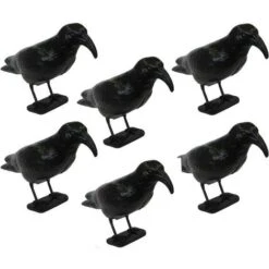 OFFERTA 6 STATUE DISSUASORE SPAVENTA PASSERI PICCIONI COLOMBI A FORMA DI CORVO
