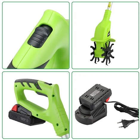 Motozappa Elettrozappa Batteria Litio 20V 4000 Mah Zappatrice Zappa Elettrica 2 Motozappa Elettrozappa Batteria Litio 20V 4000 Mah Zappatrice Zappa Elettrica - immagine 2