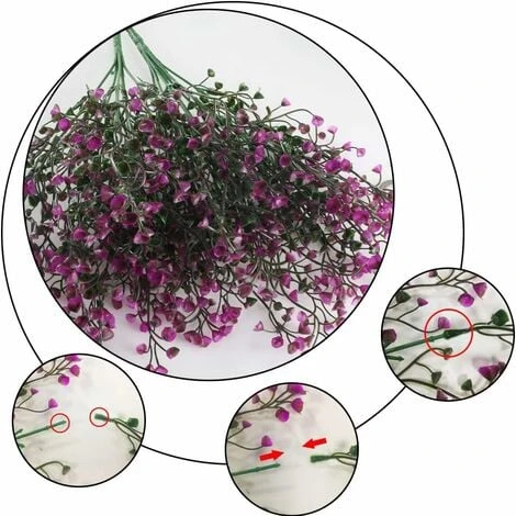 4pcs Gypsophila Artificiale 7 Rami Fiori Artificiali Arbusto Artificiale Cespuglio Fiori Finti Decorazione Viola Per Matrimonio Casa Giardino 2 4pcs Gypsophila Artificiale 7 Rami Fiori Artificiali Arbusto Artificiale Cespuglio Fiori Finti Decorazione Viola Per Matrimonio Casa Giardino - immagine 2