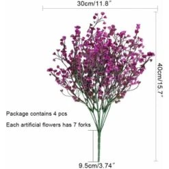 4pcs Gypsophila Artificiale 7 Rami Fiori Artificiali Arbusto Artificiale Cespuglio Fiori Finti Decorazione Viola Per Matrimonio Casa Giardino 9 4pcs Gypsophila Artificiale 7 Rami Fiori Artificiali Arbusto Artificiale Cespuglio Fiori Finti Decorazione Viola Per Matrimonio Casa Giardino -Negozio al dettaglio Piante Casa 29766122 5