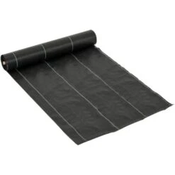 Outsunny Telo Nero Pacciamatura 50x2m Per Orto, Serra, Giardino Drenante E Traspirante Con Quadrettatura