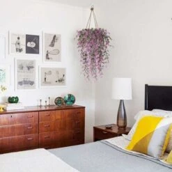 2 Pezzi Faux Ivy Pianta Di Edera Artificiale Ivy Fall Foglia Di Edera Artificiale Decorazioni Di Nozze Falsi Glicine Decorazioni Per Feste In Giardino - Rosso -Negozio al dettaglio Piante Casa 30853585 4