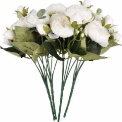 4 Mazzi Di Fiori Di Peonia In Seta Artificiale Glorioso Fiore Finto Per La Decorazione Della Casa Nuziale Della Festa Nuziale, 5 Forchette, 9 Teste (bianco) 7 4 Mazzi Di Fiori Di Peonia In Seta Artificiale Glorioso Fiore Finto Per La Decorazione Della Casa Nuziale Della Festa Nuziale, 5 Forchette, 9 Teste (bianco) -Negozio al dettaglio Piante Casa 31782272 3