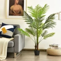 Pianta Finta 1,3M Palma Artificiale Con Vaso, Per Decorare Casa E Ufficio, Libera Installazione -Negozio al dettaglio Piante Casa 33344676 4