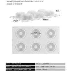 Stampo Per Torta A 6 Cavità Per La Cottura In Silicone 3d Per Decorare Torte Da Forno Per Stampini Per Pasticceria In Mousse Di Chiffon -Negozio al dettaglio Piante Casa 34540395 3