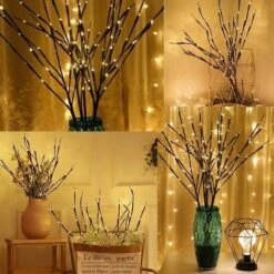 Rami Illuminati 40 Luci A LED Rami Di Salice Albero Artificiale Lampada Per La Casa Di Festa Decorazione Natalizia Decorazione Set Di 2 -Negozio al dettaglio Piante Casa 35579691 3
