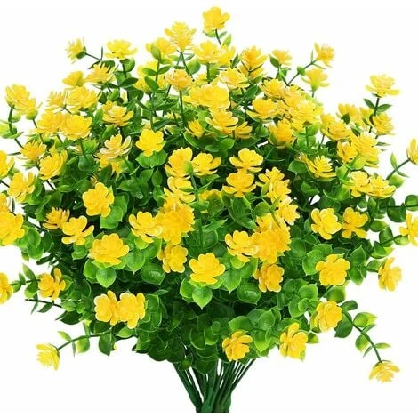 SOEKAVIA Fiori Finti Artificiali Per Esterni, Verde In Plastica Artistica Per Fioriere Da Appendere All'aperto Per Interni Home Office Decorazioni Per La Fattoria Di Nozze 8 Pezzi Giallo 1 SOEKAVIA Fiori Finti Artificiali Per Esterni, Verde In Plastica Artistica Per Fioriere Da Appendere All'aperto Per Interni Home Office Decorazioni Per La Fattoria Di Nozze 8 Pezzi Giallo
