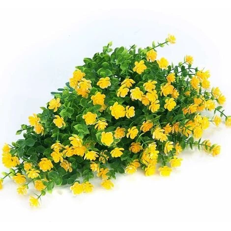 SOEKAVIA Fiori Finti Artificiali Per Esterni, Verde In Plastica Artistica Per Fioriere Da Appendere All'aperto Per Interni Home Office Decorazioni Per La Fattoria Di Nozze 8 Pezzi Giallo 4 SOEKAVIA Fiori Finti Artificiali Per Esterni, Verde In Plastica Artistica Per Fioriere Da Appendere All'aperto Per Interni Home Office Decorazioni Per La Fattoria Di Nozze 8 Pezzi Giallo - immagine 4