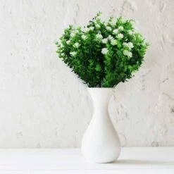 SOEKAVIA Fiori Di Eucalipto Artificiale, Bouquet Di Piante Artificiali Verdi, Fiori Decorativi In ​​plastica Per Giardino/casa/matrimonio/festa, 4 Pezzi (bianco) -Negozio al dettaglio Piante Casa 36034389 3