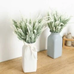 SOEKAVIA Fiori Di Lavanda Artificiali Piante Finte Con Bouquet Da Sposa In Plastica Finta Per Centrotavola Casa Cucina Giardino Arredamento Casa Colonica 10 Pezzi Bianco -Negozio al dettaglio Piante Casa 36223956 5