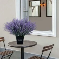 SOEKAVIA Fiori Artificiali Lavanda Bouquet Colorato Floccato Fai Da Te Decorativo Giardino In Vaso Design Simulazione Fiore Matrimonio Giardino Mobili Per Ufficio Decorazione 10 Pezzi Viola -Negozio al dettaglio Piante Casa 36224258 4
