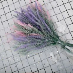 SOEKAVIA Fiori Artificiali Lavanda Bouquet Colorato Floccato Fai Da Te Decorativo Giardino In Vaso Design Simulazione Fiore Matrimonio Giardino Mobili Per Ufficio Decorazione 10 Pezzi Viola -Negozio al dettaglio Piante Casa 36224258 5