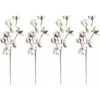 SOEKAVIA 4 Cotton Fioc Bianco Naturale, 10 Cotton Fioc Per Cotton Fioc, 53,3 Cm, Piccozze Di Fiori, Stile Country, Decorazione.