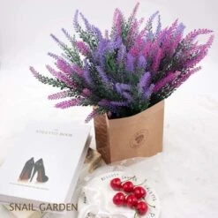 SOEKAVIA 6 Pezzi Fiori Di Lavanda Artificiale, Fiori Viola Di Lavanda Artificiale, Fiori Di Lavanda Finti Pianta Di Lavanda Artificiale, Decorazione Di Fiori Artificiali Per Giardino Di Nozze Fai Da T -Negozio al dettaglio Piante Casa 36293741 5