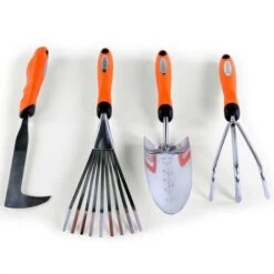 Set Di 4 Attrezzi Da Giardino A Mano FUXTEC Raschietto, Artiglioa 3 Denti, Rastrello E Paletta -Negozio al dettaglio Piante Casa 38391034 3