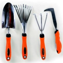 Set Di 4 Attrezzi Da Giardino A Mano FUXTEC Raschietto, Artiglioa 3 Denti, Rastrello E Paletta -Negozio al dettaglio Piante Casa 38391034 4