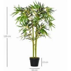 Outsunny Bambù In Vaso Artificiale, Decorazione Da Interno Ed Esterno, Altezza 120cm - Verde 7 Outsunny Bambù In Vaso Artificiale, Decorazione Da Interno Ed Esterno, Altezza 120cm - Verde -Negozio al dettaglio Piante Casa 39507288 3