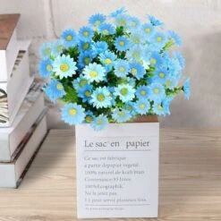 SOEKAVIA Set Di 6 Fiori Artificiali Margherite - Margherite Artificiali Fiori Per Esterni Piante Finte, Per Finestre, Scatole Appese, Decorazioni Per Interni Ed Esterni (blu) -Negozio al dettaglio Piante Casa 44261681 4