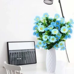 SOEKAVIA Set Di 6 Fiori Artificiali Margherite - Margherite Artificiali Fiori Per Esterni Piante Finte, Per Finestre, Scatole Appese, Decorazioni Per Interni Ed Esterni (blu) -Negozio al dettaglio Piante Casa 44261681 5