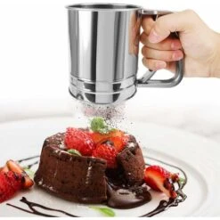 Kueatily Setaccio Per Farina, Setaccio Per Farina Manuale Per Farina, Zucchero, Cacao In Polvere E Polvere Di Matcha, Il Setaccio Per Farina In Acciaio Inossidabile è Realizzato In Acciaio Inossidabil -Negozio al dettaglio Piante Casa 47439195 5