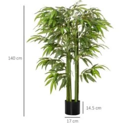 HOMCOM Pianta Finta Bambù In Vaso 140cm Per Interno Ed Esterno, Bambù Artificiale E Realistico Con 336 Foglie 7 HOMCOM Pianta Finta Bambù In Vaso 140cm Per Interno Ed Esterno, Bambù Artificiale E Realistico Con 336 Foglie -Negozio al dettaglio Piante Casa 49341341 3