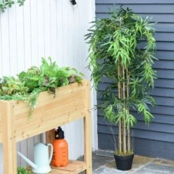 Outsunny Bambù Artificiale Con Vaso Per Interno Ed Esterno, Φ18x150cm -Negozio al dettaglio Piante Casa 51030267 4