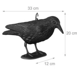 3x Cornacchia Spaventapasseri, Allontana Piccioni E Gufi, Statua Decorativa, Da Terra, Da Giardino, 38 Cm, Nero -Negozio al dettaglio Piante Casa 51971997 4