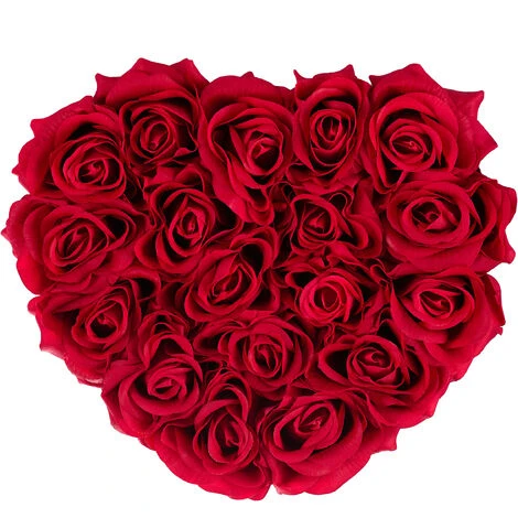 Relaxdays Box Di Rose A Forma Di Cuore, 18 Rose, Grigio, Resistente 10 Anni, Idea Regalo, Box Decorativo, Rosse 2 Relaxdays Box Di Rose A Forma Di Cuore, 18 Rose, Grigio, Resistente 10 Anni, Idea Regalo, Box Decorativo, Rosse - immagine 2