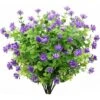 Fiori Artificiali 4 Pezzi Bouquet Di Eucalipto Piante Verdi, Fiori Di Eucalipto Finti Resistenti Ai Raggi UV Per Interni Esterni Home Office Giardino Decorazione Di Nozze (viola)
